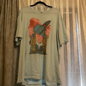 Look human light blue tarot the lovers space astronaut T-shirt